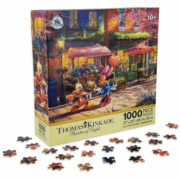 Mickey and Minnie Sweetheart Cafe THOMAS KINKADE 1000 Piece Jigsaw Puzzle NEW - Picture 7 of 15
